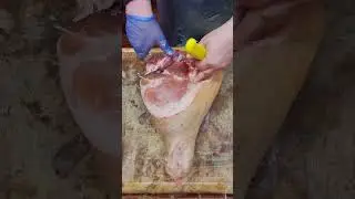Boning out a leg of pork!