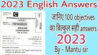 12th English- अंग्रेजी Answer key 2023 science and commerce | Inter exam English question paper 2023