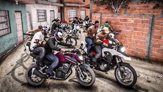 COMBOIO COM MUITAS MOTOS PASSANDO EM TODAS FAVELAS *moio*no GTA RP