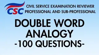 CSE Reviewer 2026: Double Word Analogy 100 Questions