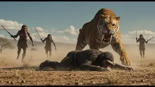 Sabertooth Tiger vs Prehistoric Hominids &ndash; Brutal Survival in the African Savanna