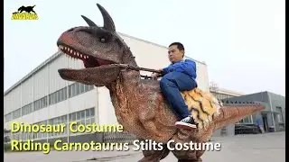 Irresistible Riding Carnotaurus Stilts Costume For Sale | Dinosaur Costume