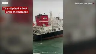 P&O Britannia Cruise Ship breaks free from dock and hits Tanker ship during Mallorca Storms