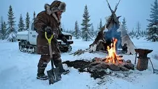 3 Days Arctic Survival: Solo Bushcraft Shelter & Blacksmithing in Frozen Alaska #camping #adventure
