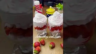 Mapro Fresh Strawberry with Cream Recipe at home | Strawberry Cream Dessert 🍓| Strawberry Cream