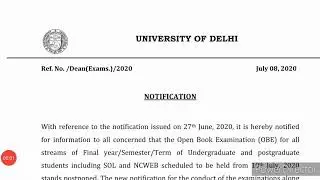 DU SOL Open Book Exam Postponed?