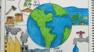 Environment day  easy drawing step by step|How to draw environment day #drawing #environmentday 