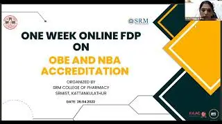 Online FDP On OBE and NBA Accreditation | Day 2 | SRM College of Pharmacy | SRMIST | Kattankulathur
