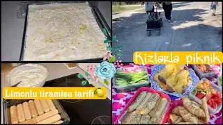 Kizlarla Piknige gittik✅Bir günde neler yaptim✅Yazin yapilacak en hafif tatli ✅Limonlu Tiramisu 🍋