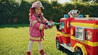 Fire Truck Water Cannon Challenge 🚒💦 | LEGO Rescue & Learning Fun for Kids!