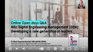MSc Digital Engineering Management Taster Session with Dr Eleni Papadonikolaki