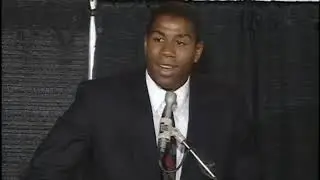 1991 Magic Johnson Retirement Press Conference Full [HD] Clip