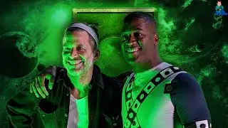 Zack Snyder and Wayne T. Carr Pose on Green Lantern Driveway Set