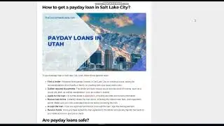 Recommend Payday Loans in Salt Lake City  || The Highest Rate in The Country