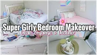 DIY GIRLS BEDROOM MAKEOVER ON A BUDGET | Decorating Ideas | Budget Bedroom DIY | Clean & Organize