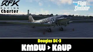 Chicago to Pocono - Using only VORs in the DC3 - NASCAR Charter Ops