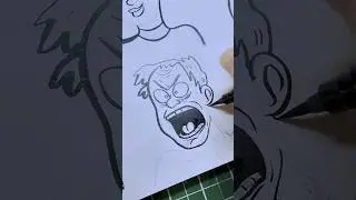 Sketching An Angry Facial Expression 😠💢 #characterdesign #sketchbook #angry #expressions #brushpen