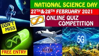 FREE ONLINE QUIZ COMPETITION 2021 | ⚡⚡⚡NATIONAL SCIENCE DAY🧪🔬🔭 | FREE ENTRY | IQ ECERTIFICATE 🔥🔥🔥