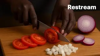 ASMR Cutting Tomatoes and Onions/crisp slicing Sounds for Relaxation