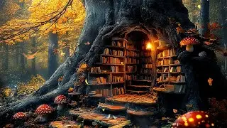 Enchanted Bookstore Hole Ambience 🍂 Cozy Autumn Music & Magical Fanasty | for Study, Relax, Read
