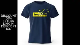 Men's The Freedom Letter Printed T-Shirt 100% Cotton Oversized Funny Graphic Tees for Men Women Summ