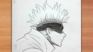How To Draw Gojo Satoru Step By Step | Anime Drawing Easy | Gojo drawing