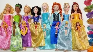 Rainbow Disney Princess Doll Mattel and Original Dolls ~ DIY Miniature Dress Satisfying Dolls ASMR