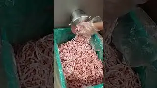 Perfect grind😁 #meat #grinding #machine #8020rule  #groundpork #crates #gloves