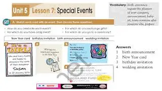مادة لغة انجليزية اولى ثانوي ليبيا ابلة حوا الوحدة خامسة درس السابع الجزء الاول Special Events