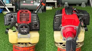 25/01 Used Japanese Lawn Mower, Mitsubishi TL52, 44mm Cylinder, 52cc Engine, Beautiful, Original ...