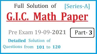 GIC प्रवक्ता Math Paper 2021 [ Pre ] Full Detailed Solution.