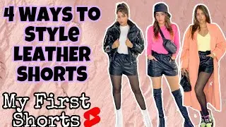 4 Different Ways to Style Leather Shorts | My first shorts video #shorts