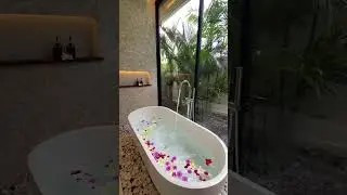 Tropical Spa Bathroom with LED Mirror & Outdoor Vibes 🌿✨🛁 #inyouths #inyouthsledmirror
