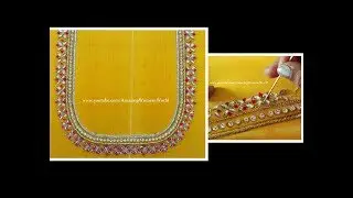 Most Attractive Designer Neck with Normal Stitching Needle- Same like Aari / Maggam work on Blouse