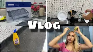 ROTINA: Comprei um escorredor de lou&ccedil;as da Tramontina/ Limpeza na cozinha/ Cuidados com o cabelo&hellip;