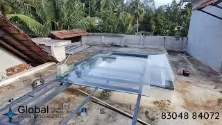 Automatic Retractable Sliding Glass Roof installed at Alappuzha |  Sliding Glass Roof 📞8304884072