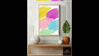 Colorful Brush Strokes Digital Wall Art - Instant Download - 18x24 Poster Size