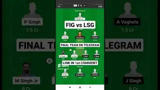 fig vs lsg dream11 prediction today || fig vs lsg dream11 team || ecs portugal t10 #shorts #dream11
