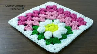 كروشيه مربع الجرانى بورده جانبيه _ Crochet Granny Square