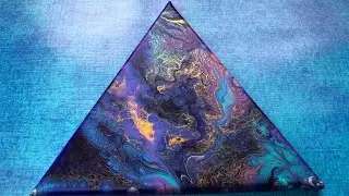 Left Over Paints on a Triangle Canvas | Manipulating Your Pours | Color Shift Paints