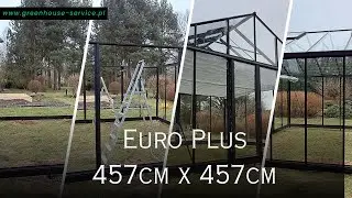 Montaż szklarni ogrodowej Euro Plus o wymiarach 457cm x 457cm w Poraju.
