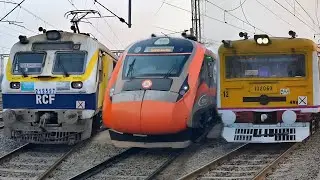 Belur station: Vande Bharat + EMU Local + Express action spotted | Howrah Division | Indian Railways