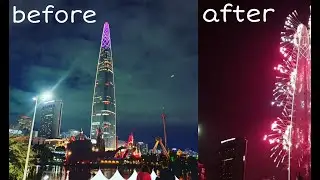 Lotte Tower. Fireworks.  2019