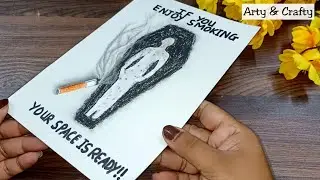 How to draw World No Tobacco day Poster || No Smoking Drawing - Easy step by step for beginners