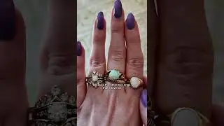 My favorite way to build a balanced ring stack ❤️ #ringstack #jewelrystyling #vintagejewelry