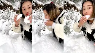 REAL SNOW EATING / ICE EATING