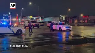 Emergency services arrive after small plane crashes near airport in Philadelphia