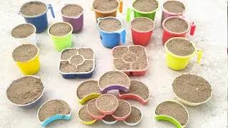 Very satisfying and relaxing kinetic Sand ASMR / making glass cake from desert sand cake 