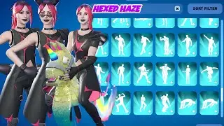 New HEXED HAZE Skin Showcase with Best Icon Series Dances & Emotes|Fortnite Season REMIX