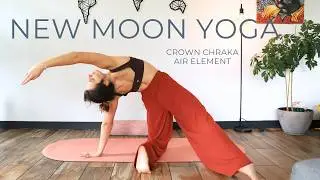 🌙 Yoga New Moon in Aquarius + Eclipse 2026 | Vinyasa & Yin Fusion | Air Element & Crown Chakra